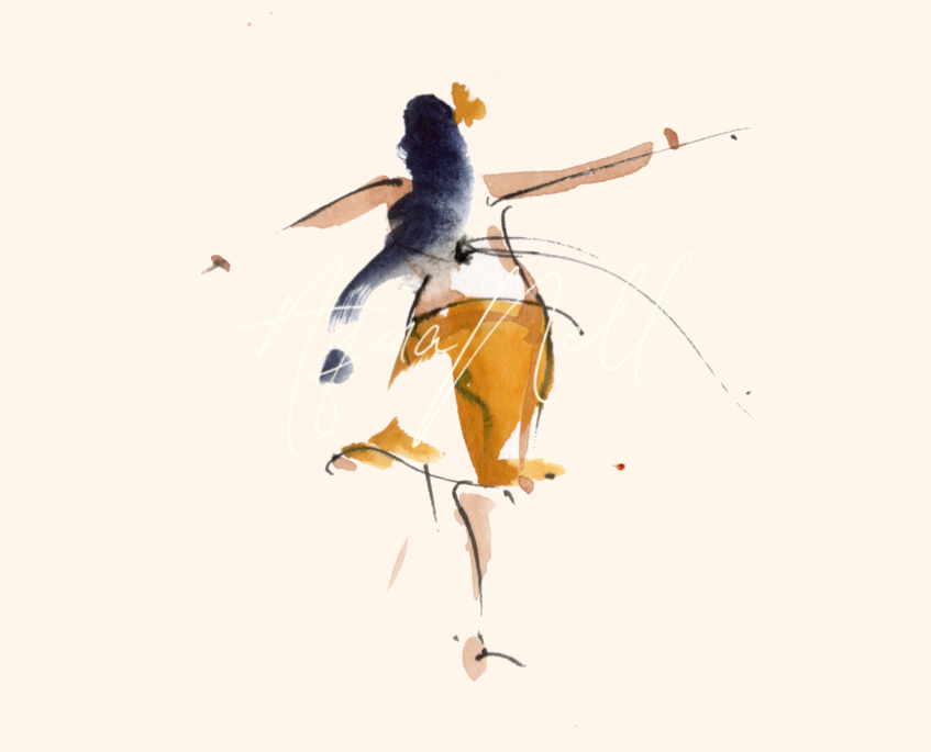 Danseuse tahitienne Huri graphique Aquanell