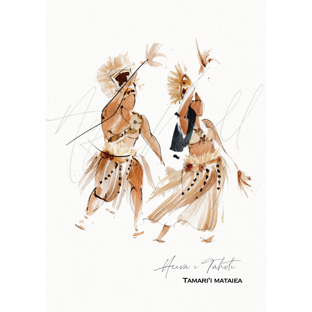 Affiche "Tamari'i Mataiea couple" Aquanell VENDU