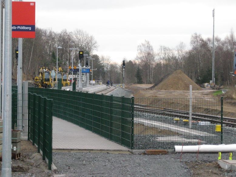 Ein Blick zurück zum Bahnsteig