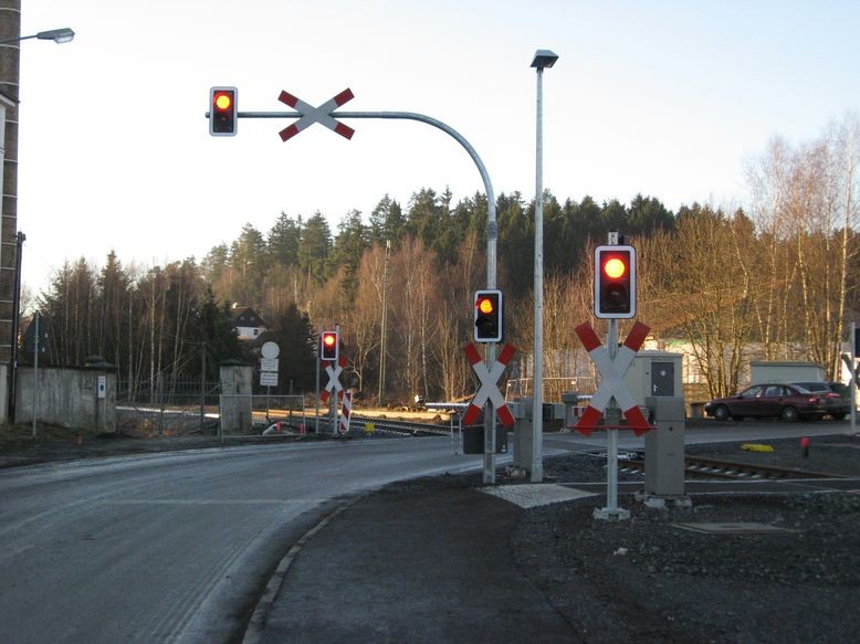 Bahnübergang Selb-Plößberg geschlossen