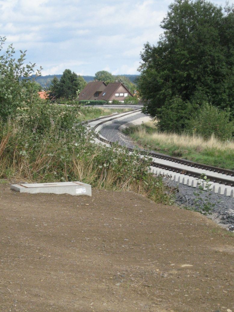 Die Bahntrasse an erkersreuth vorbei Richtung Asch