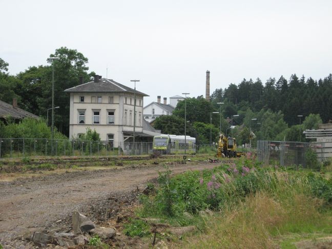 Bahnhof Selb-Plößberg Zug aus Richtung Hof