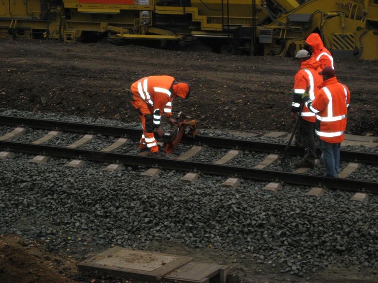 Vorbereiten zum Trennen der Schiene - musste mehrmals starten