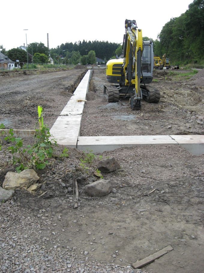 Fundament von Osten nach Westen