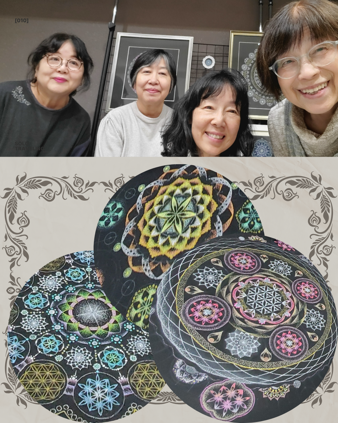 点描曼荼羅画ｵﾝﾗｲﾝ受講生　新大阪教室で対面レッスンを楽しんで頂きました～