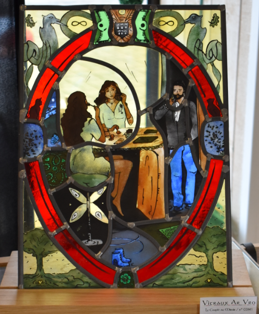 Création "Le miroir" Support en chêne clair