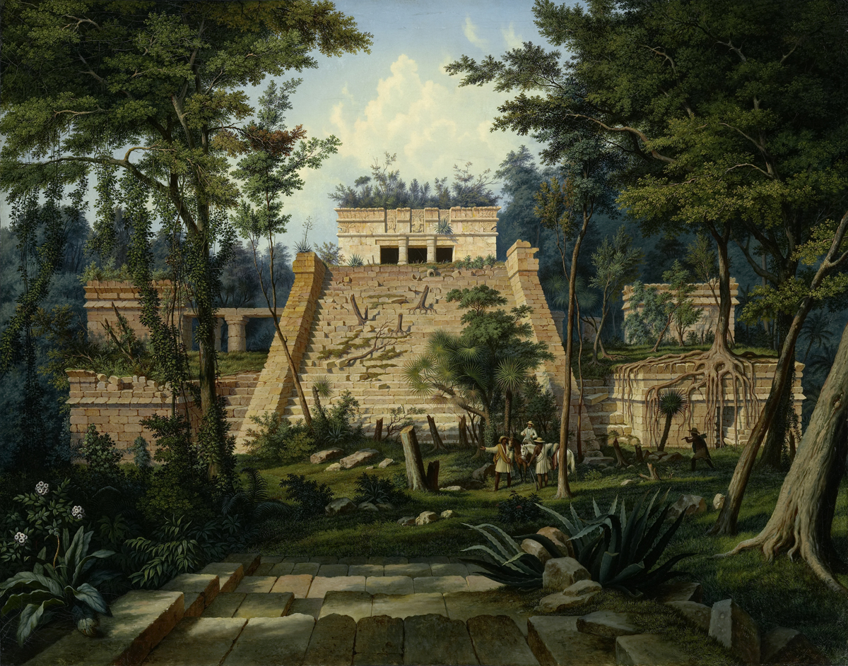 Hubert Sattler (1817 bis 1904), Der Tempel El Castillo bei Tulum (Mexiko), 1856, Öl auf Leinwand ©Salzburg Museum