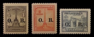 Mga Selyo ng Pilipinas: Mayo 1 - Mayo 28, 1948 - Selyong Opisyal I And II / Uri ng Karaniwang Lathala ng 1947 - Set ng 3 selyo – Philippine stamps