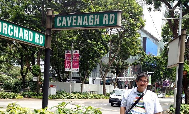 Alex Moises at Orchard Road corner Cavenagh Road
