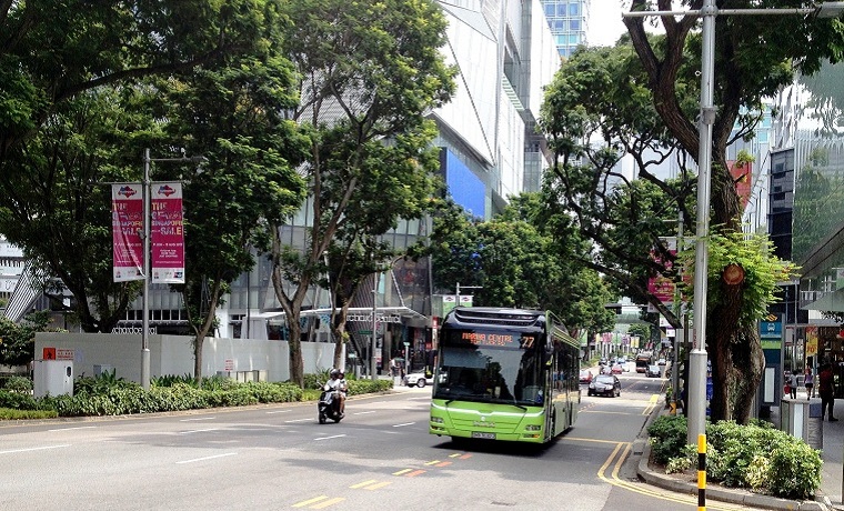Typical Bus in Singapore at Orchard Road