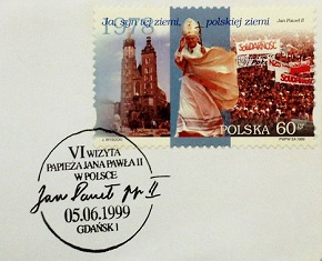 First Day Cover (FDC), Main Part,  Poland, 1999, Pope John Paul II on Stamps; Topical Stamp Collecting