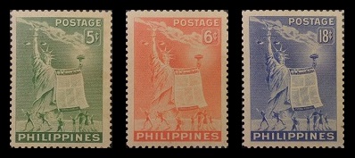 Mga Selyo ng Pilipinas: Disyembre 10, 1951 - Deklarasyon ng Karapatang Pantao - Set ng 3 selyo – Philippine stamps