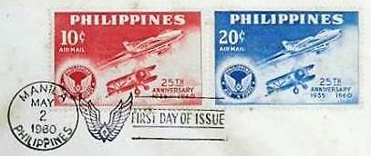 First Day Cover (FDC), Main Part,  Philippines, 1960, Aviation or Airplanes on Stamps; Topical Stamp Collecting