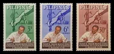 Mga Selyo ng Pilipinas: Disyembre 21, 1964 - Kodigo ng Reporma sa Pagsasakang Lupain - Set ng 3 selyo – Philippine stamps