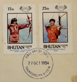 23rd-Olympic-Games_Los-Angeles_Summer_Bhutan-1984_First-Day-Cover/FDC-main-part