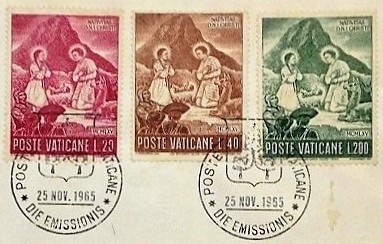 First Day Cover (FDC), Main Part, Vatican, 1965, Christmas on Stamps; Topical Stamp Collecting