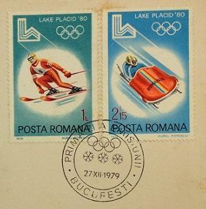 Winter-Olympics_1980-Lake-Placid_Romania-1979_First-Day-Cover/FDC-main-part