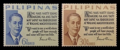 Mga Selyo ng Pilipinas: Hulyo 4, 1963 - Pampanguluhan Kredo I / Manuel Roxas - Set ng 2 selyo – Philippine stamps