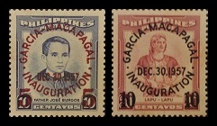 Mga Selyo ng Pilipinas: Disyembre 30, 1957 - Inagurasyong Garcia-Macapagal - Set ng 2 rikargong selyo – Philippine stamps