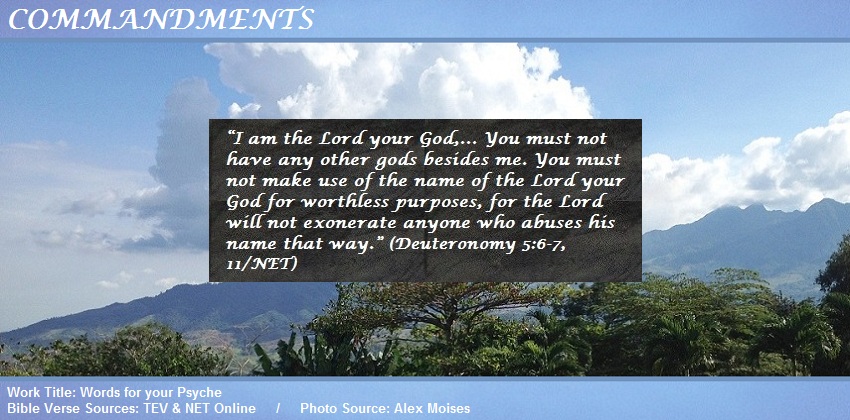 Gallery of Bible Verses about Commandments beginning from Deuteronomy 5:6-7 and 11