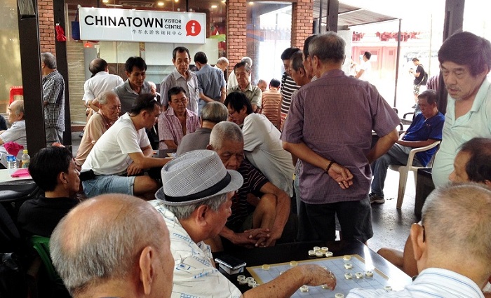 Chinatown and Singaporeans Playing Chinese Chess