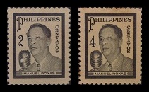 Mga Selyo ng Pilipinas: Hulyo 15, 1948 - Pagluluksa para kay Presidente Manuel Roxas - Set ng 2 selyo – Philippine stamps