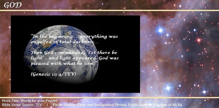 Gallery of Bible Verses about God beginning from Genesis 1:1-4