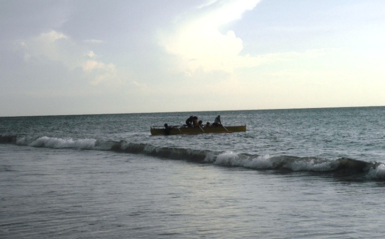 An Old Sea Craft (Bangka) in the Sea