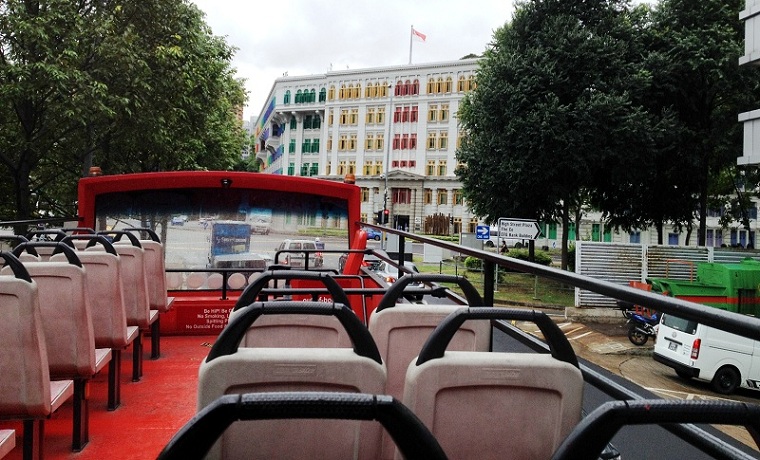 On a Double-Decker Bus and the Former Police Headquarters which was "The Skyscraper" of Old Singapore