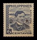 Mga Selyo ng Pilipinas: Disyembre 30, 1959 - Mga Tanyag na Filipino, X / Opisyal at Karaniwang Lathalang Selyo ni Jose Rizal - Set ng 2 selyo – Philippine stamps