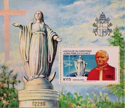 Topic: Mary / Philatelic Item: Stamp/Souvenir sheet; Chile, 1987