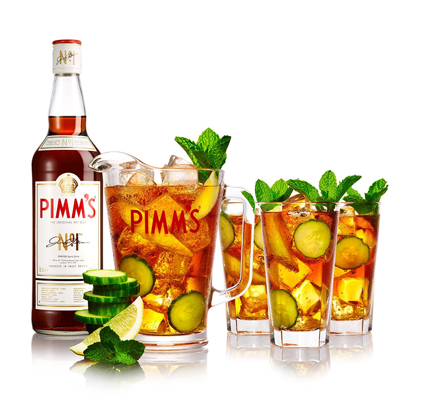 Pimm's N° 1 - Spiritueux à base de gin, de liqueur d'orange et d'un mélange secret d'épices et d'aromates. 25% al