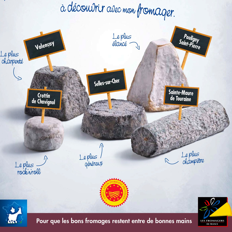 Les 5 fromage AOP du Centre - Tous de chèvre et Croûte Naturelle