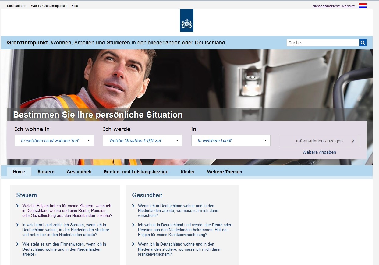 Webseite Grensinfo Jetzt Auch In Deutscher Sprache Online Arbeitsmarkt Nord
