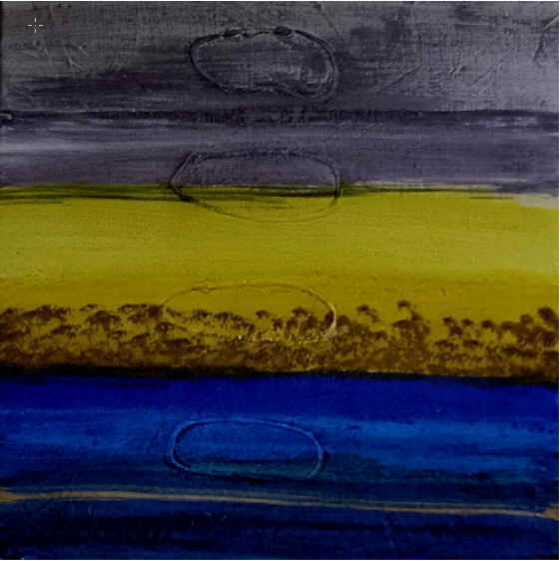 paysage soleil  25cm x 25cm