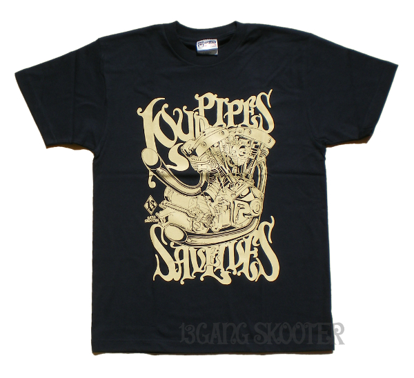 Shovelhead engine Tee Navy｜ショベルヘッドエンジンTシャツ紺