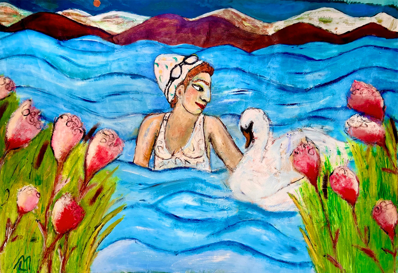  Luise Makarov, "Leda und der Schwan am Comersee"