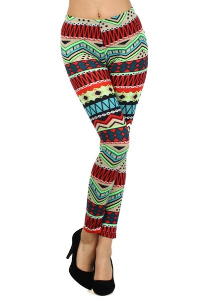 827PT506    Yelete *** Size runs small. Fits S/M ***  The Couture with Tribal print is winter jersey knit legging with a mid waist and slim fitting fashion legging. Fabric: 90% Polyester, 10% Spandex Stock Availability: In Stock Original Price €15.99