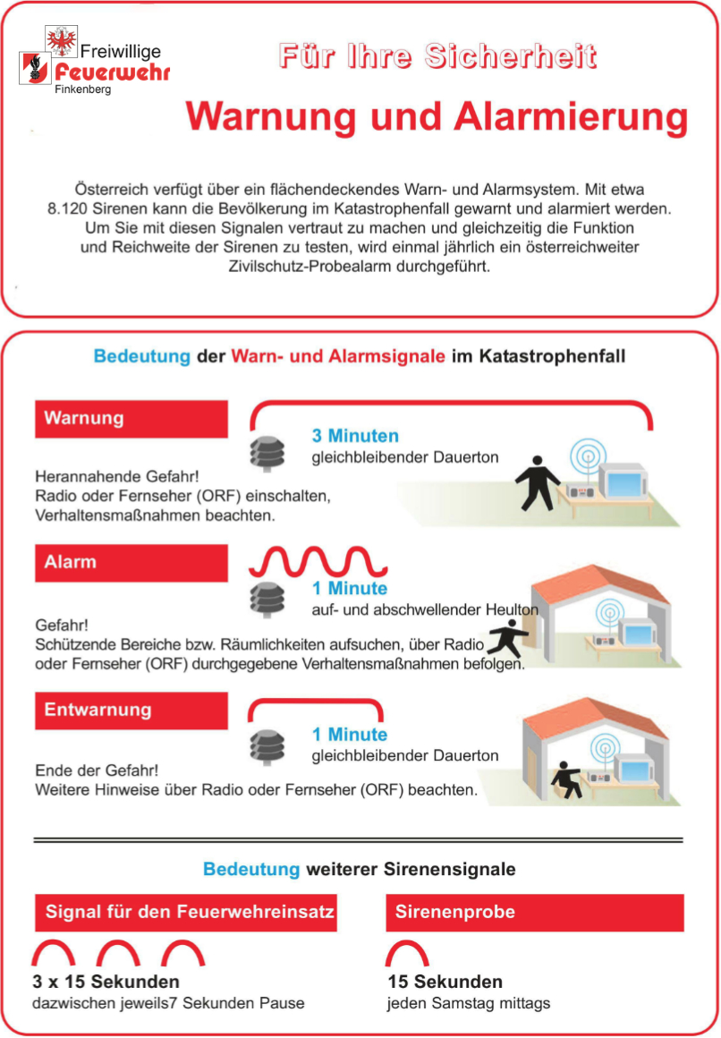 warn und alarmsignale im katastrophenfall FREIWILLIGE FEUERWEHR