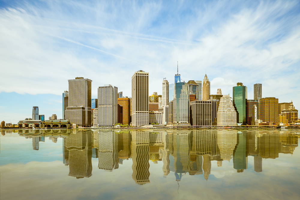 Manhattan Skyline von Brooklyn Heights Promenade aus gesehen