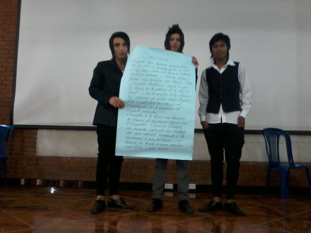 Exposiciones de apreciasion musical grados Décimos J.T.: Música desde la prehistoria hasta inicios del siglo XX. 2012.