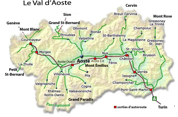 Valle d'aosta 地図