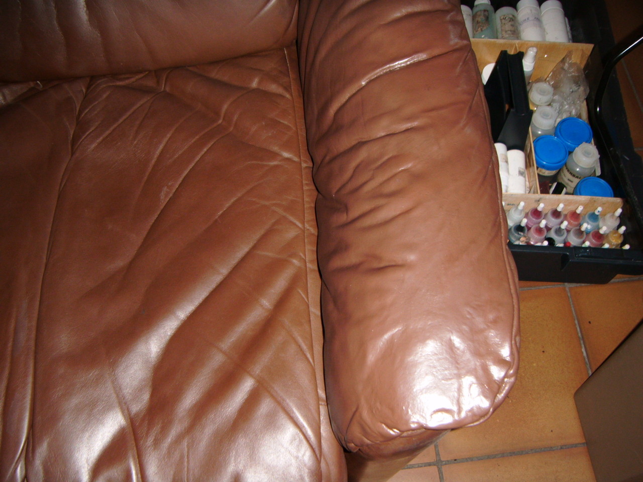 Ledercouch Reparatur   (Nachher)