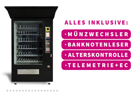 Grafik: MAGMA OUTDOOR Snackautomat - inklusive Münzwechsler, Banknotenleser, Alterskontrolle, Telemetrie und kontaktloses Bezahlen