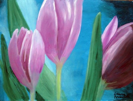 TULIPANI /2013   - OLIO SU CART. TELATO    30x40