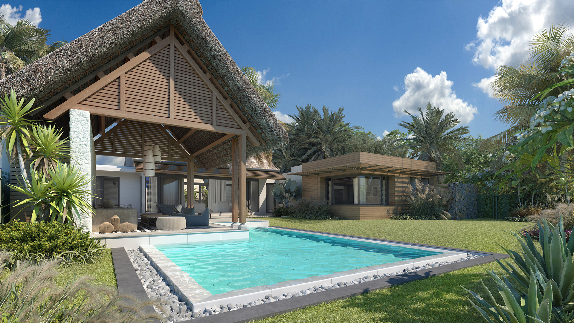 nouveau programme de villas contemporaines et de luxe à l'île Maurice : Les VUES du REMPART TAMARIN