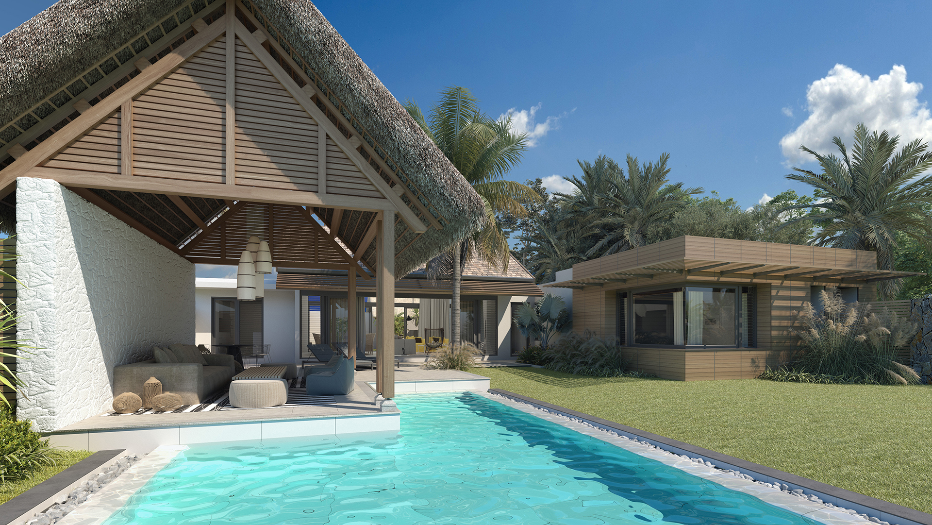 nouveau programme de villas contemporaines et de luxe à l'île Maurice : Les VUES du REMPART TAMARIN