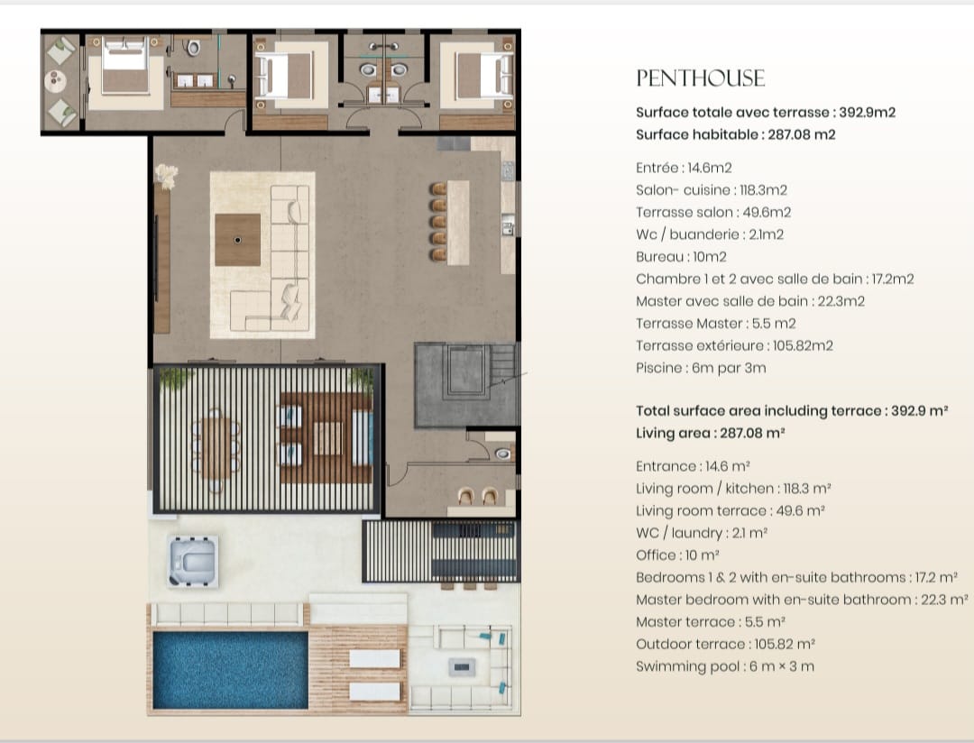 nouvelle résidence d'appartements de luxe PALM PRESTIGE à Mont Choisy proche Golf et Grand baie à l'île Maurice