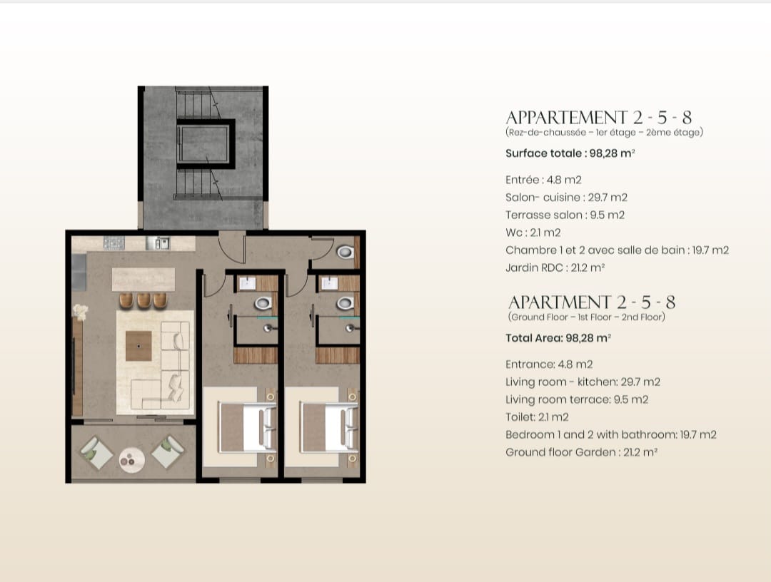 nouvelle résidence d'appartements de luxe PALM PRESTIGE à Mont Choisy proche Golf et Grand baie à l'île Maurice