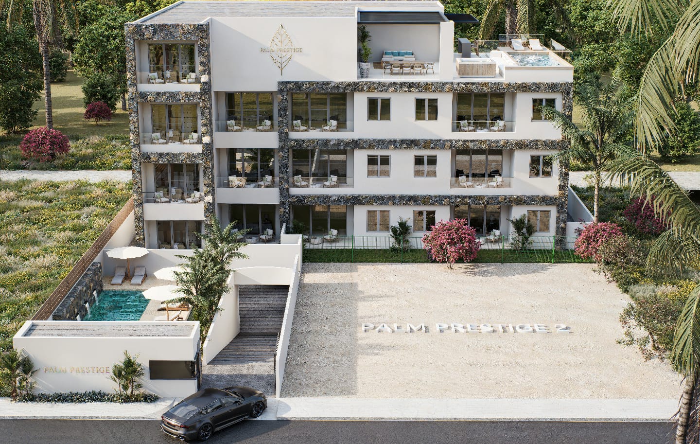 nouvelle résidence d'appartements de luxe PALM PRESTIGE à Mont Choisy proche Golf et Grand baie à l'île Maurice